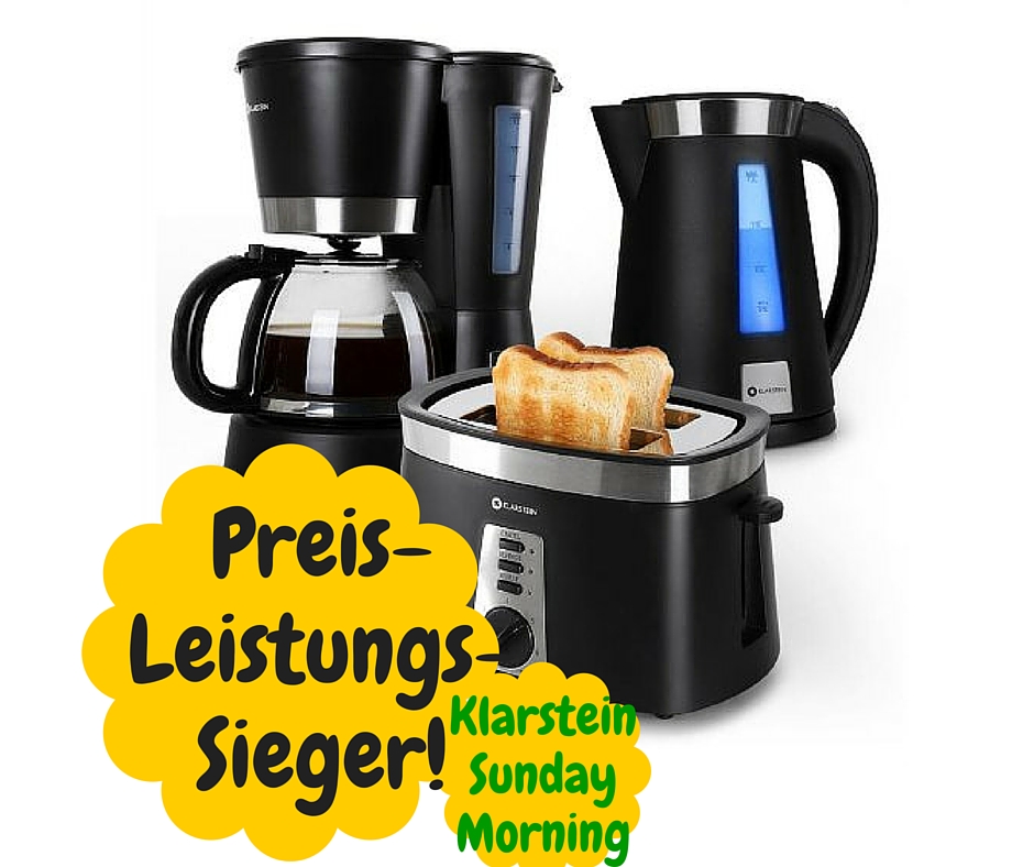 3x Frühstücks Set Wasser Tee Kocher Filter Kaffee Maschine 2-Scheiben Toaster 